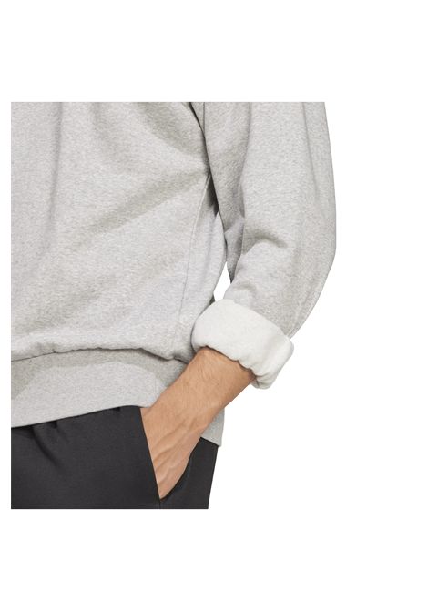 Adidas Essentials Feelcozy Fleece Crewneck Sweatshirt Medium Grey Heather Men ADIDAS CORE | Sweatshirts | JE3790-
